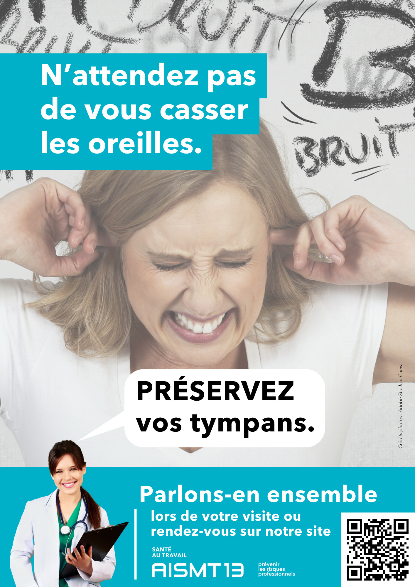 AFFICHE PREVENTION BRUIT TYMPANS AISMT13 Prévention du bruit