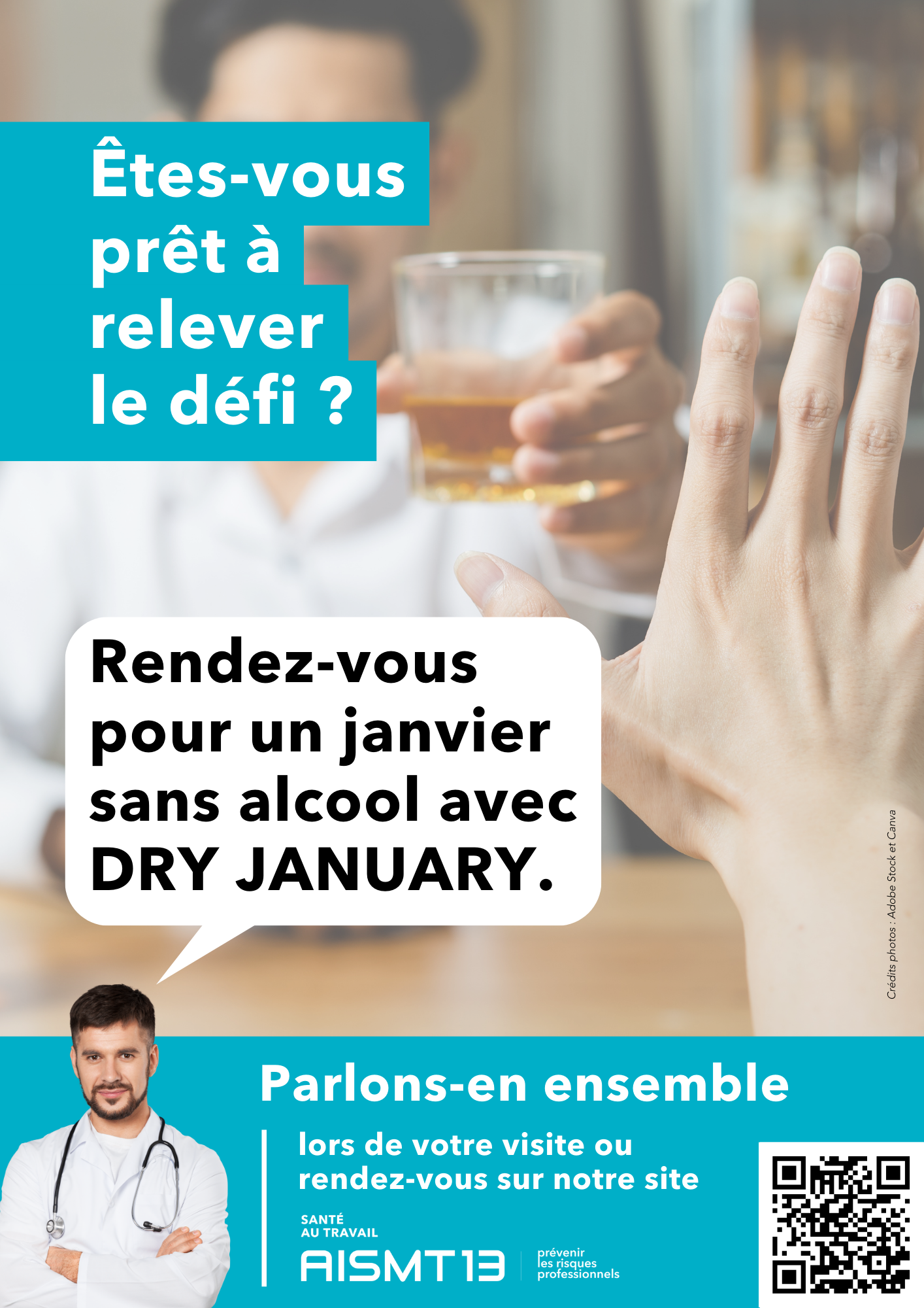 AFFICHE PREVENTION ALCOOL DRY JANUARY AISMT13 A3