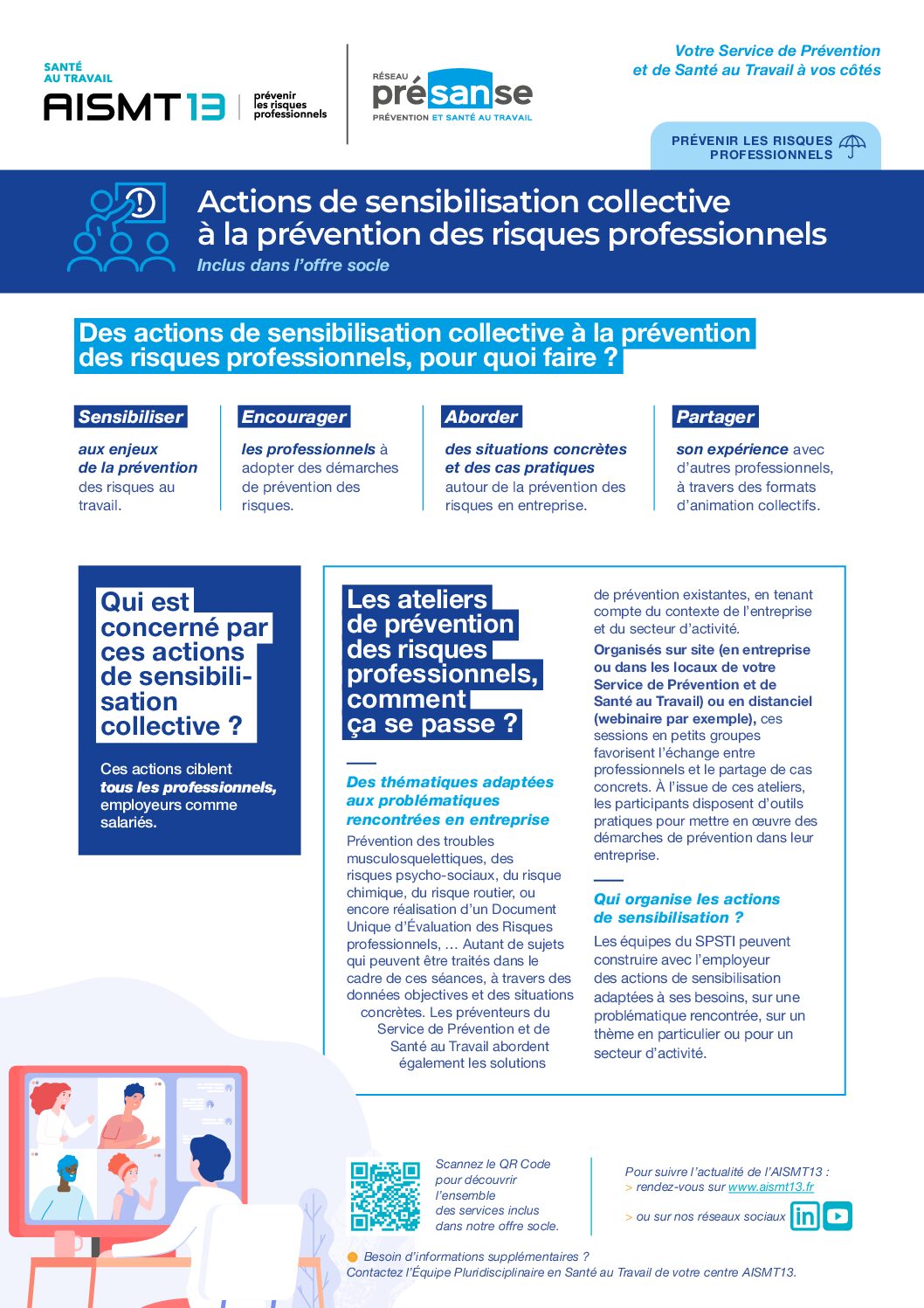 Actions sensibilation collective - Offre socle - Présanse - AISMT13 Action de sensibilisation collective prevention des risques professionnels
