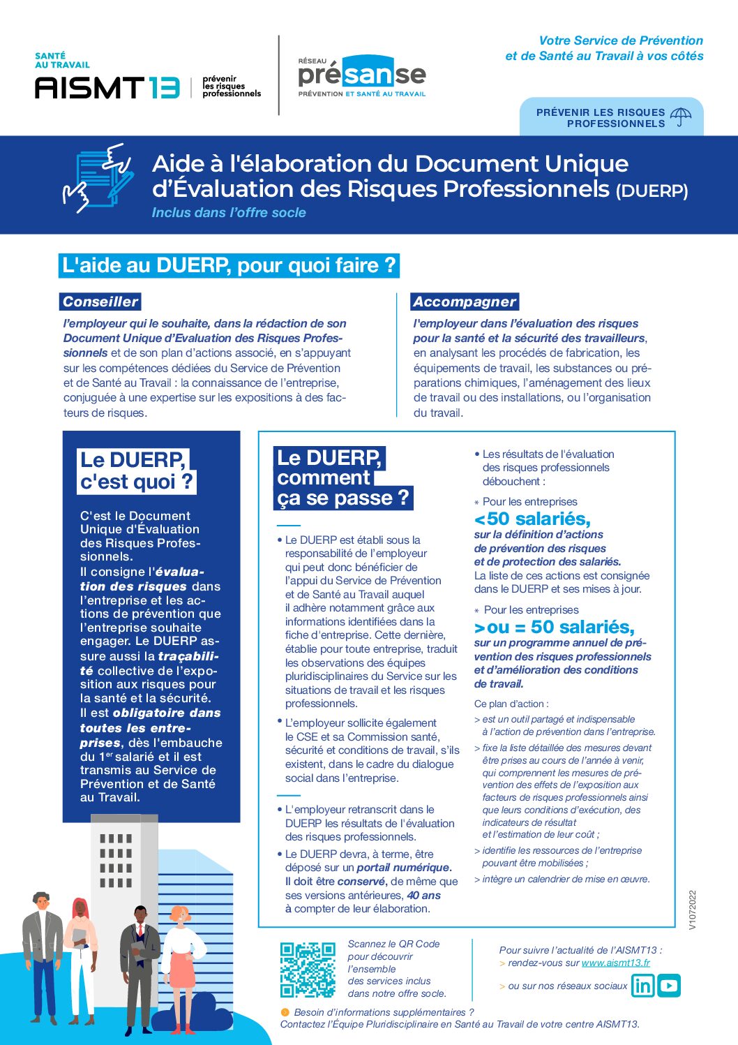 Aide elaboration document unique - Offre socle - Présanse - AISMT13 Aide l'élaboration du Document Unique faisant partie de l'Offre socle