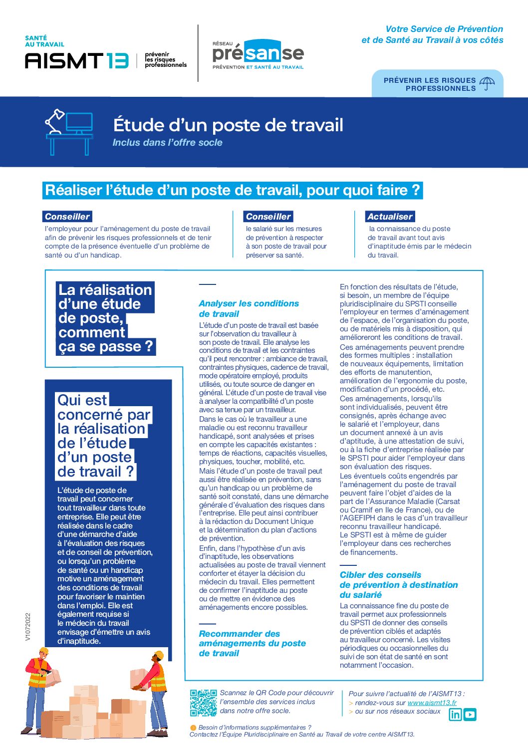 Etude poste travail - Offre socle - Présanse - AISMT13 Etude poste de travail