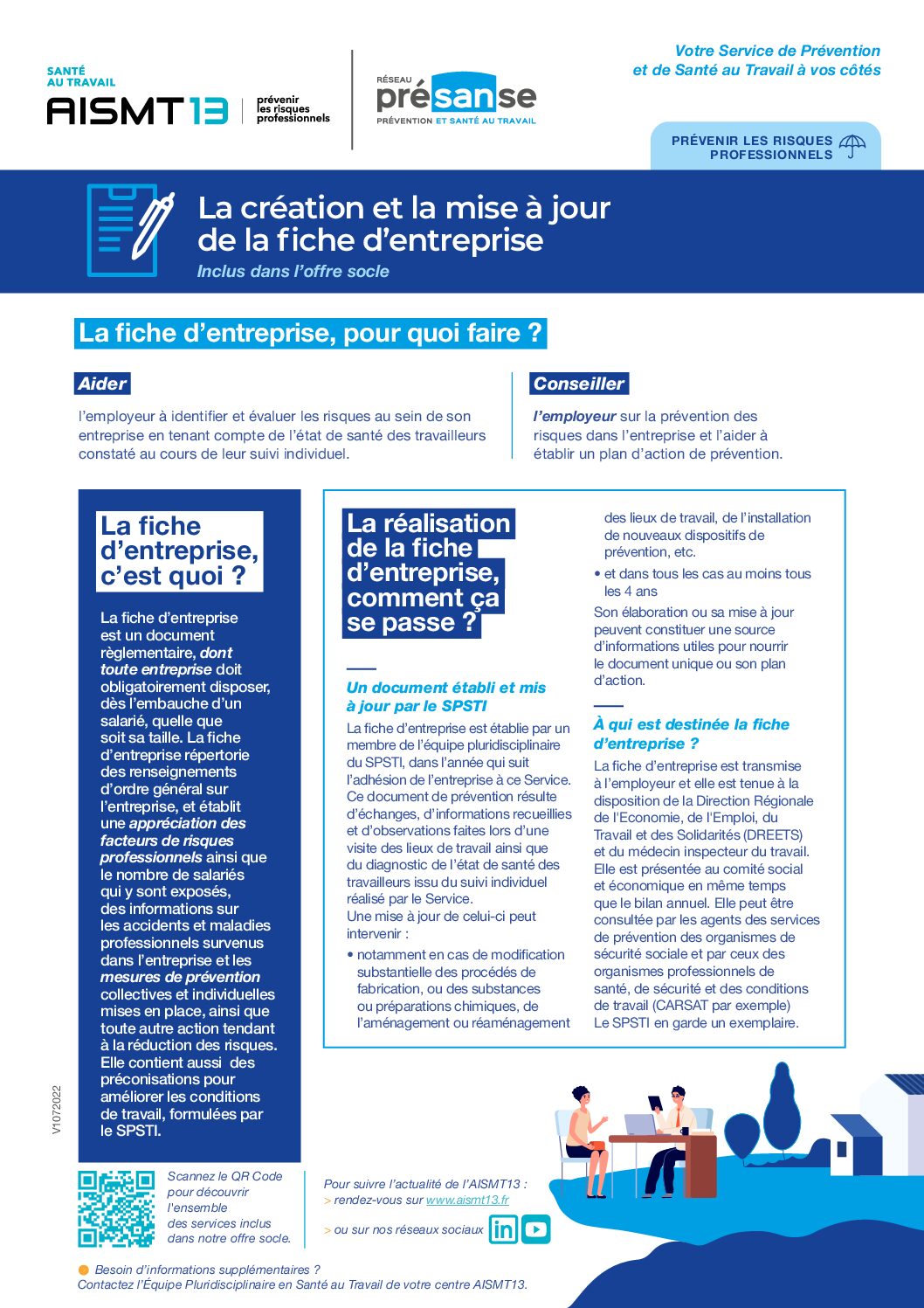 Fiche entreprise - Offre socle - Présanse - AISMT13 Creation et mise a jour fiche entreprise
