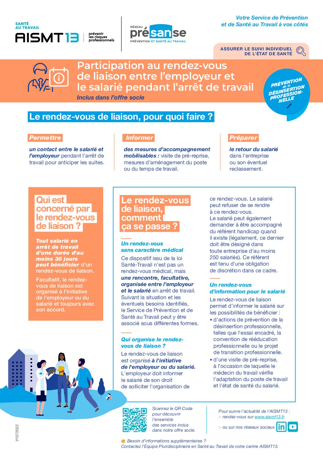 Participation rdv liaison - Offre socle - Présanse - AISMT13 Participation RDV Liaison employeur salariés pendant arret de travail