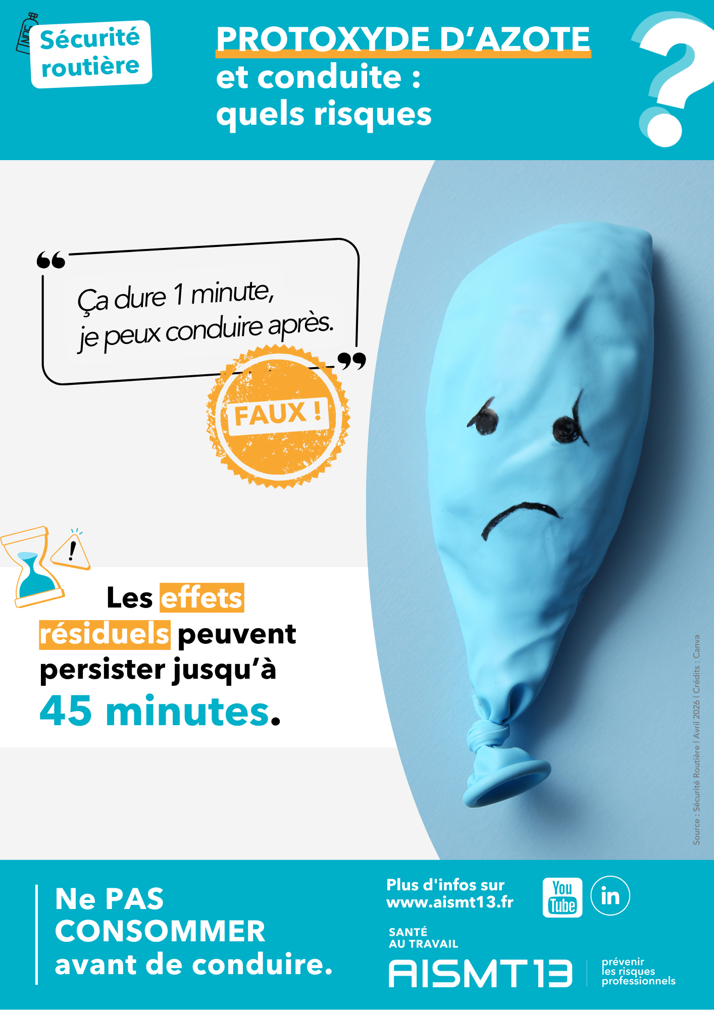 Securite routiere Protoxyde Azote Affiche AISMT13
