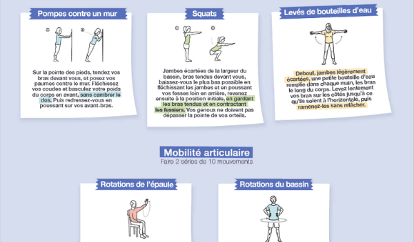 Rester actif en télétravail Exercices Miniature Exercices pour rester actif en télétravail