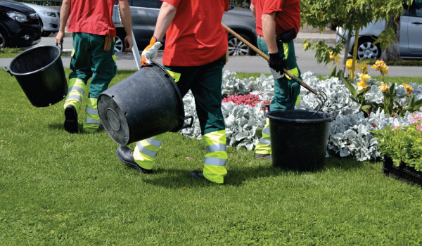 Ouvrier espaces verts AISMT13 Ouvriers d'espaces verts au travail